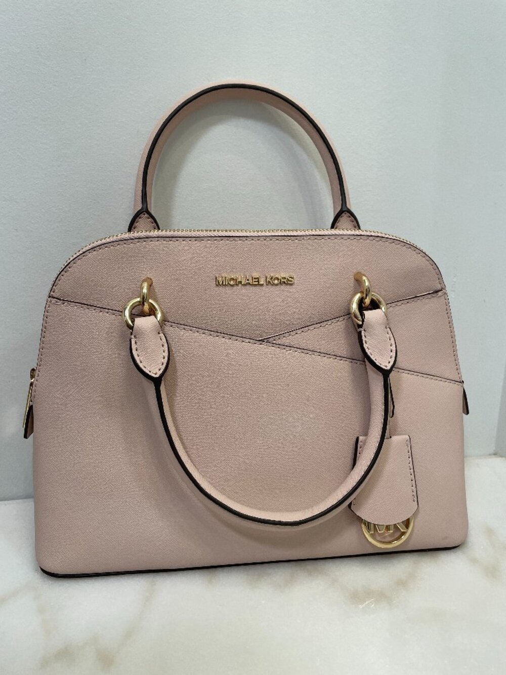 Michael Kors Jet Set Travel Medium Dome Shoulder Crossbody in Pink Leather & COA - Picture 2 of 16